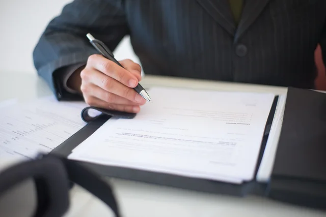 Person signing document